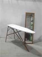 Vtg Ironing Board W/Framed Mirror See Info