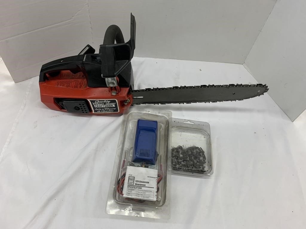 Craftsman Chainsaw with Sharpener and Extra