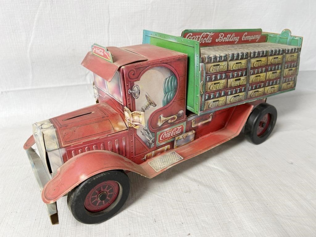 Vintage Coca Cola Cardboard Truck Bank - NICE!