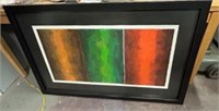 54" FRAMED W/ GLASS ABSTRACT ART