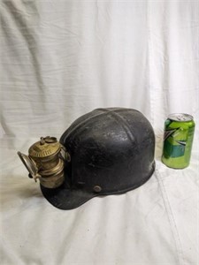 Vintage MSA Miner's Helmet w Autolite Carbide Lamp