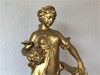 SIGNED STATUE - 28" TALL- NICE BUT  REPAIRED