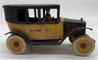 Strauss Yell-O-Taxi tin wind-up car