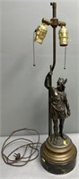 Spelter White Metal Greco-Roman Warrior Lamp