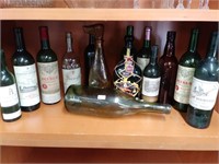Lot of vintage wine bottles