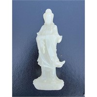 A Nicely Carved Chinese Jade Figure Kwan Yin