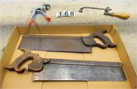 Tray lot assorted saws & related tools: jeweler’s