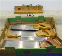 Tray lot modern backsaws & folding mitre box: 2 –