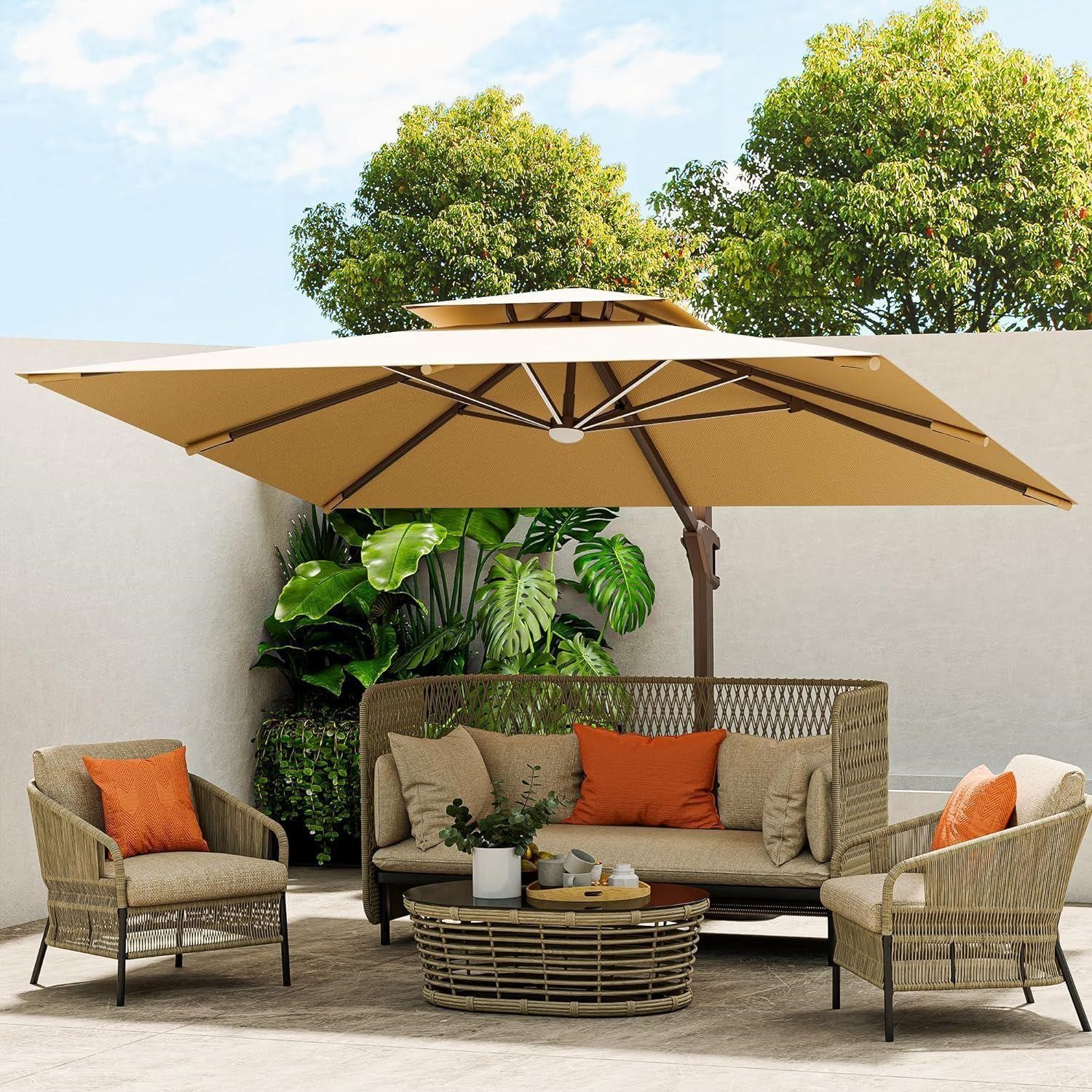 10x13 FT Double Top Cantilever Patio Umbrellas