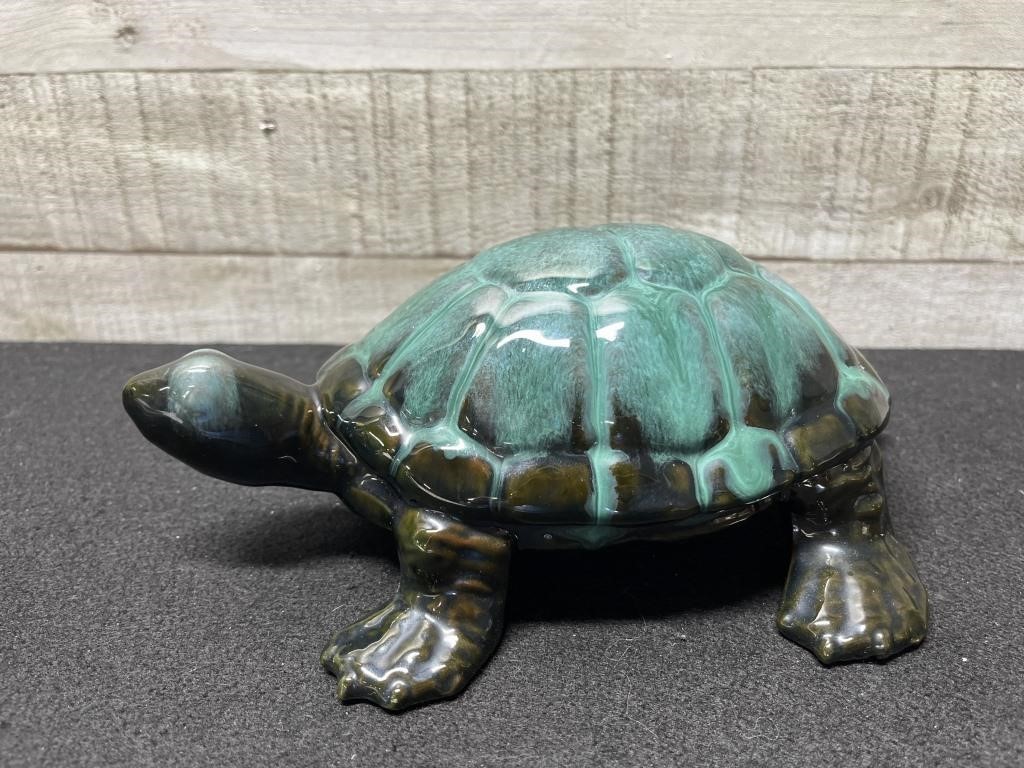 Large Blue Mountain Pottery Turtle 9" Long