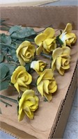 Set of Ceramic Porcelain Yellow Roses As Is