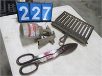 SPEEDY SPRAYER, TIN SNIPS, METAL BROILER CRATE