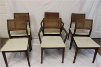 Set of 6 Mid Century Cane Back Chairs