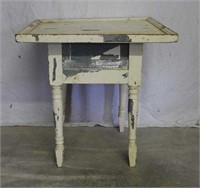 Early wood pegged turned leg small table