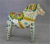 Scandinavian carved horse, 6" tall, 5 1/2" wide