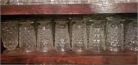 24 Vtg. Whitehall Flare Lipped Clear Cubed Glasses