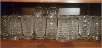 27 Vtg. Whitehall Flare Lipped Clear Cubed Glasses