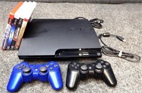 PS3 Gaming System, (2) Controllers & (4) Games