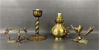 Four Vintage Brass Items