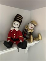 Vintage Shelf Soldier & Musical Clown