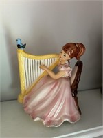 Music Box Girl Playing Harp