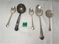 5 Piece Sterling Silver Spoon Set (5.5" to 8"L)