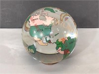 Small Glass World Globe Paperweight