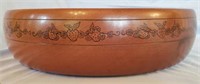 Large Teakwood Bowl w Strawberries by McCarty 1984