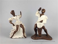 Vintage Dancer and Drummer Figurines