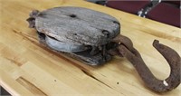 Antique Wood Pully 24" Long