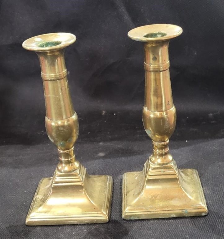 VTG 7" Brass Candle Stick Holders