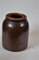 7" Brown Handspun Canning Stoneware Jar