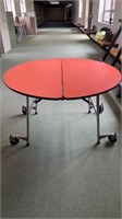 Orange cafeteria foldable table 48 inches
