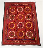 EMBROIDERED SILK SUZANI TAPESTRY