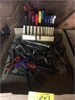 Tray of Allen wrenches