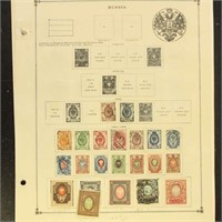 Russia Stamps 1860s-1910s Collection on pages, Use