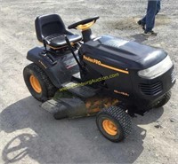 E1. POULAN PRO RIDING MOWER 42" 6 SPEED 18HP RUNS/