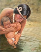 GREGORY PERILLO PAINTING "FIRST DIP (BLACKFEET)"