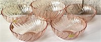 Vtg. Arcoroc Rosaline Pink Swirl Glass Bowls