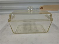 Glass Westinghouse loaf pan with lid 4x5x9
