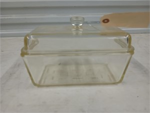 Glass Westinghouse loaf pan with lid 4x5x9