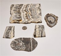 SLICED WHIT TO GRAY AGATES