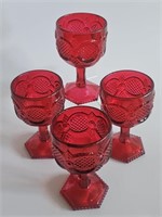 VTG AVON RUBY RED CAPE COD 1876 PATT GLASSES
