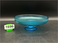 Fenton Celeste Blue Iridescent Stretch Pedestal