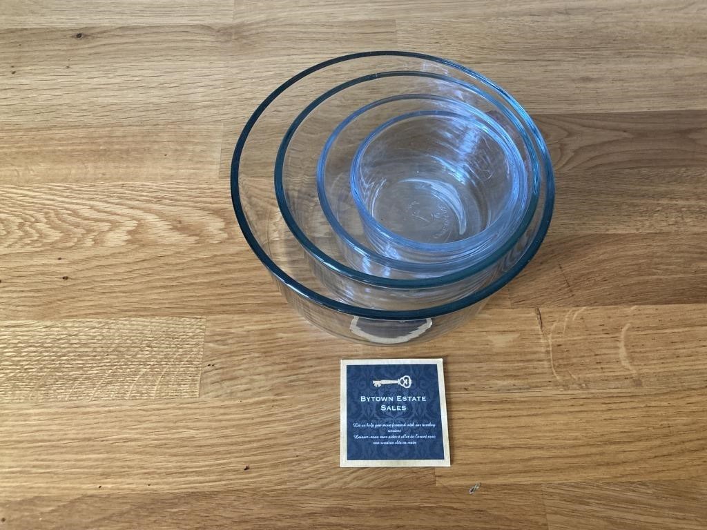Round Glass Storage Bowls, No Lids
