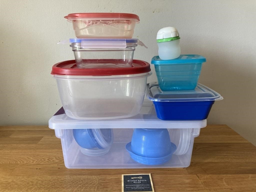 Lot of Assorted Plastic Storage Containers