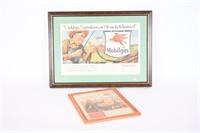 Vintage Framed Mobilgas Advertisements