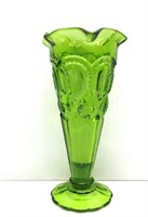 L.E.Smith Moon & Stars Green Vase