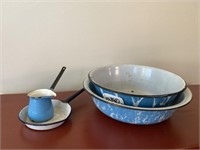 Agateware Bowls with Ladles