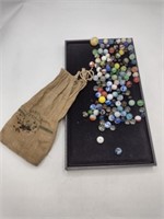 Vintage Bag of Glass Marbles